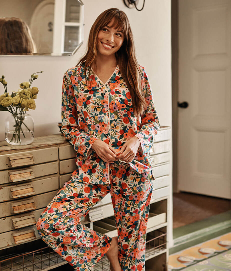 The Cloud 9 Silky PJ Set - Strawberry Fields | SummerSalt