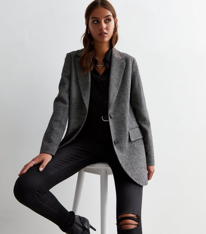 Grey Long Sleeve Formal Blazer | New Look | New Look (UK)