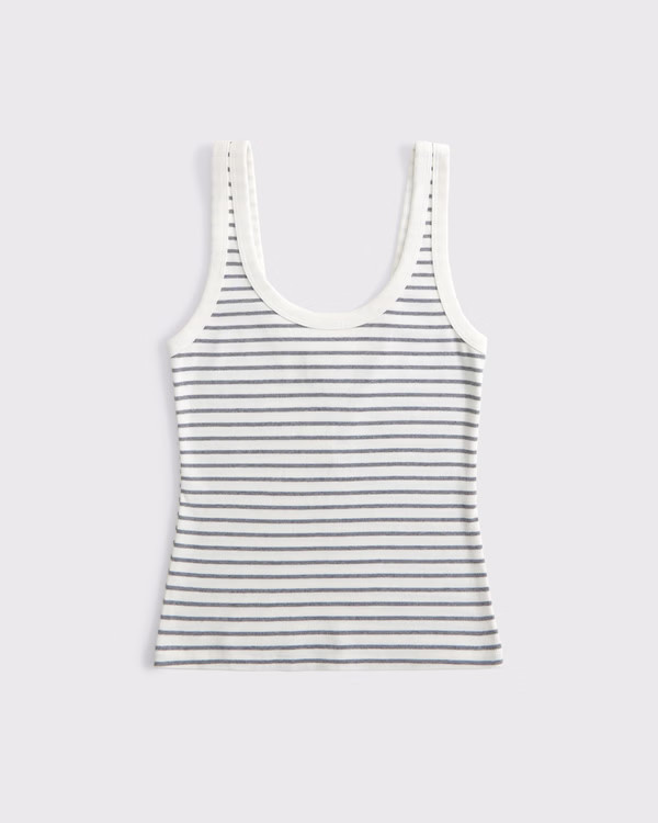 Vintage Rib Tuckable Scoopneck Tank | Abercrombie & Fitch (US)