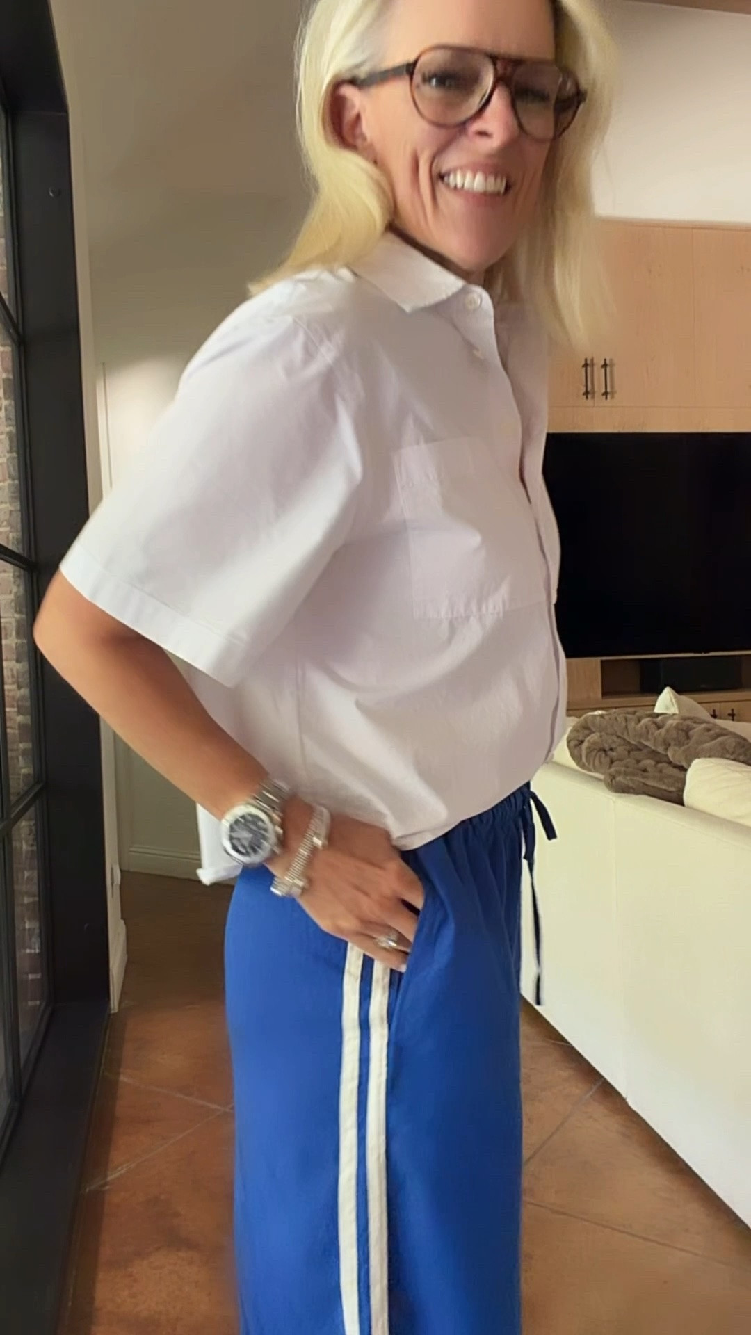 Cute, sporty, uniques track pants 

1st pair - Cotton poplin fit tts
2nd pair - linen tts 
Would make a great travel outfit. 

I’m 5’6” for reference

#LTKOver40 #LTKTravel #LTKootd