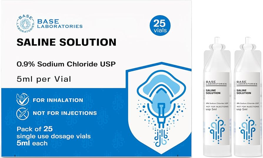 BASE LABORATORIES 0.9% Saline Solution for Nebulizer Machine | Saline Solution for Inhalation & N... | Amazon (US)