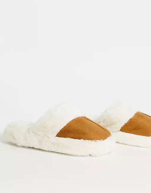 Miss Selfridge brown flatform slippers | ASOS (Global)