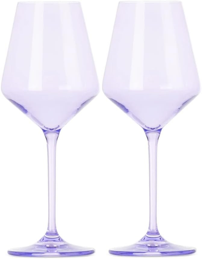Soleil Sellers Colored Wine Glasses, Lavender, Set of 2, Stemware | Amazon (US)