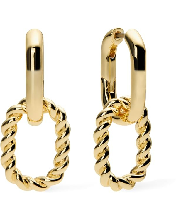 Ana Luisa | Double Hoop Earring - Ash Double | 14K Gold Plated Earrings & 2-in1 Unique Design | H... | Amazon (US)