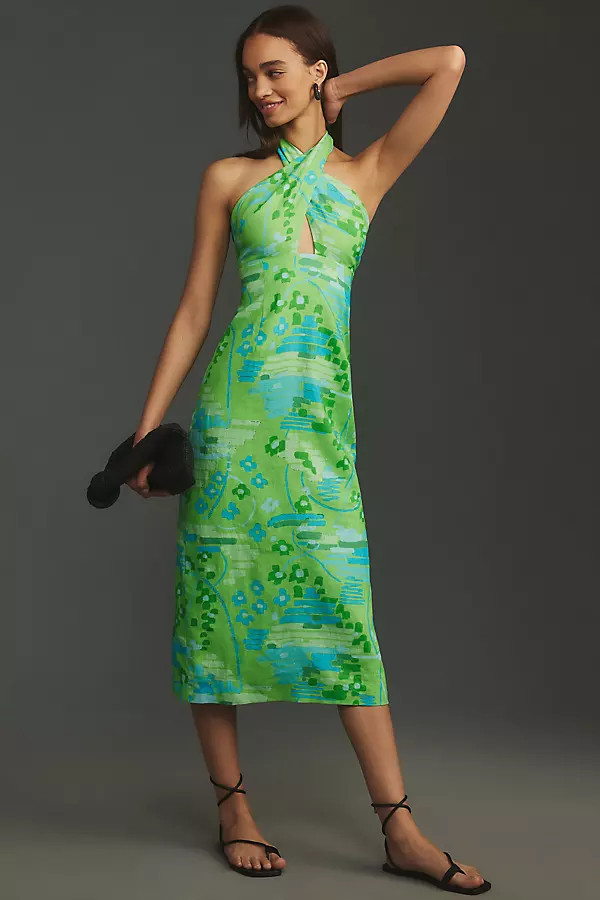 RHODE Paolo Linen Midi Dress | Anthropologie (US)