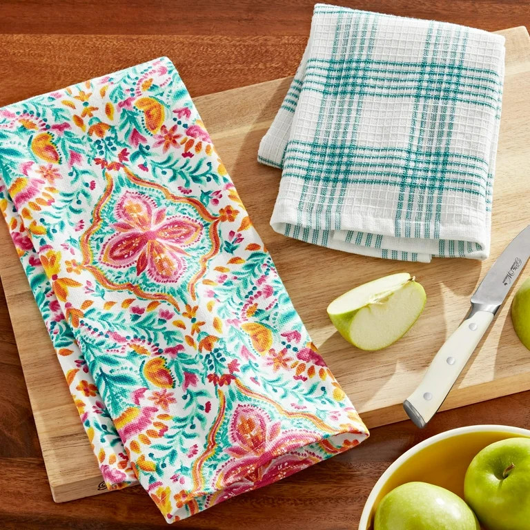 The Pioneer Woman Folk Geo Kitchen Towel Set, Multicolor, 16"W x 28"L, 2 Piece | Walmart (US)
