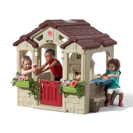 Step2 Charming Cottage Brown Toddler Plastic Playhouse for Kids Outdoor Toys | Walmart (US)