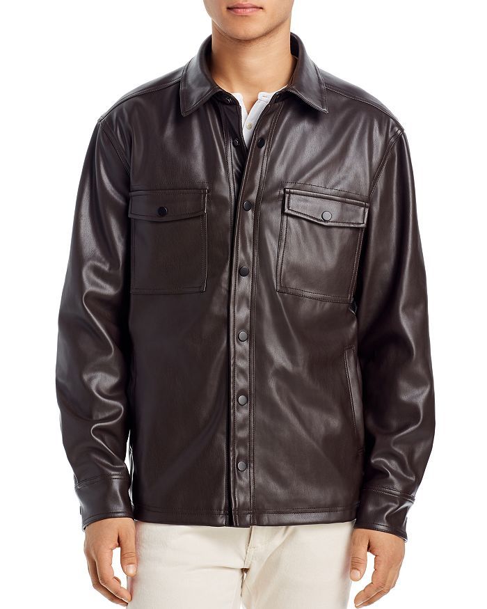 Faux Leather Regular Fit Shirt Jacket | Bloomingdale's (US)