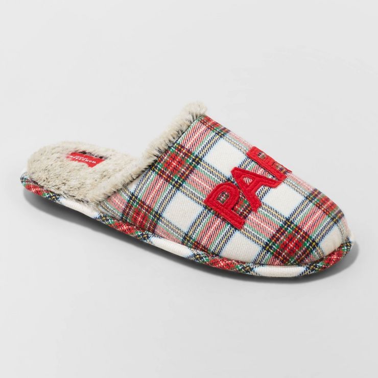 Men's Papa Elf Plaid Slide Slippers - Wondershop™ | Target