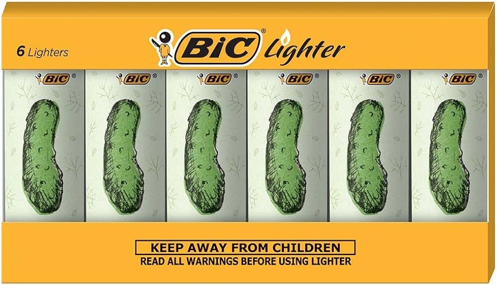 BIC Maxi Pocket Lighter, Special Edition Pickle Collection, Assorted Unique Lighter Designs, 6 Co... | Amazon (US)