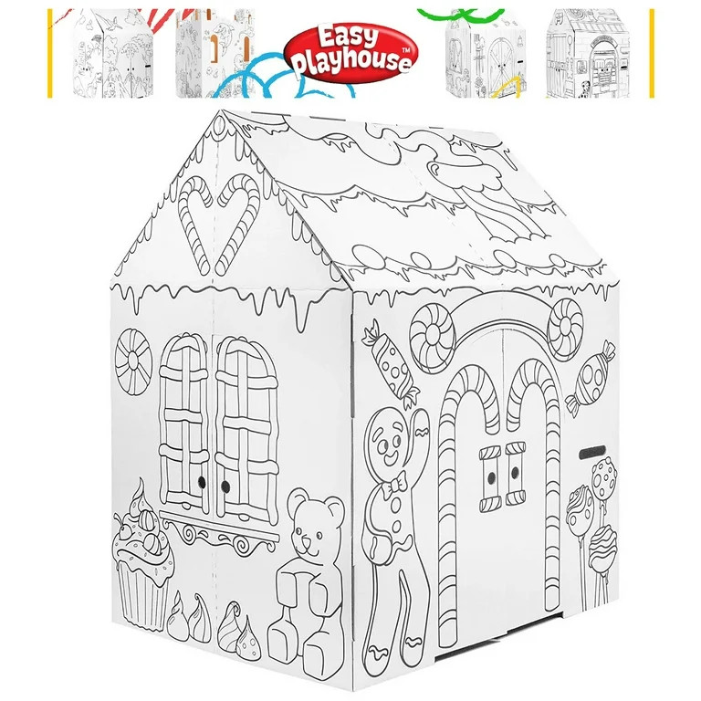 Easy Playhouse BIG KIT - Gingerbread Arts & Crafts Cardboard Play House for Kids 3 and up - EASY ... | Walmart (US)