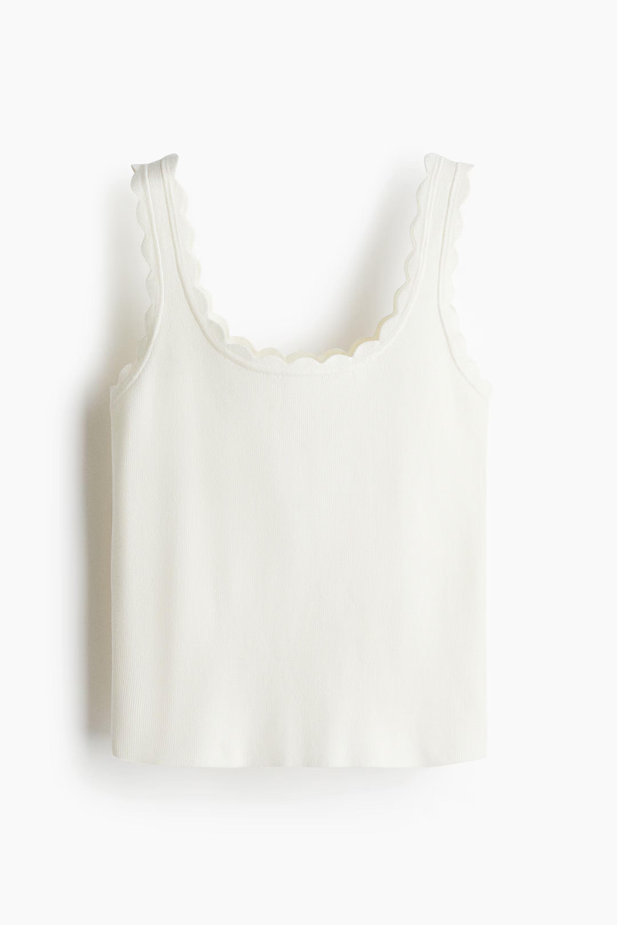 Scalloped-Edge Fine-Knit Tank Top | H&M (US + CA)