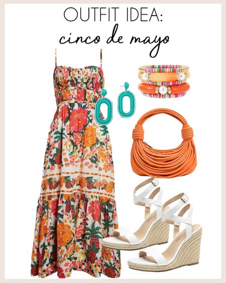 Colorful and cute outfit idea for Cinco de Mayo, or just for vacation!

#cincodemayo

Colorful floral maxi dress. White Amazon wedges. Orange designer inspired handbag. Resort wear style  

#LTKfindsunder100 #LTKSeasonal #LTKstyletip