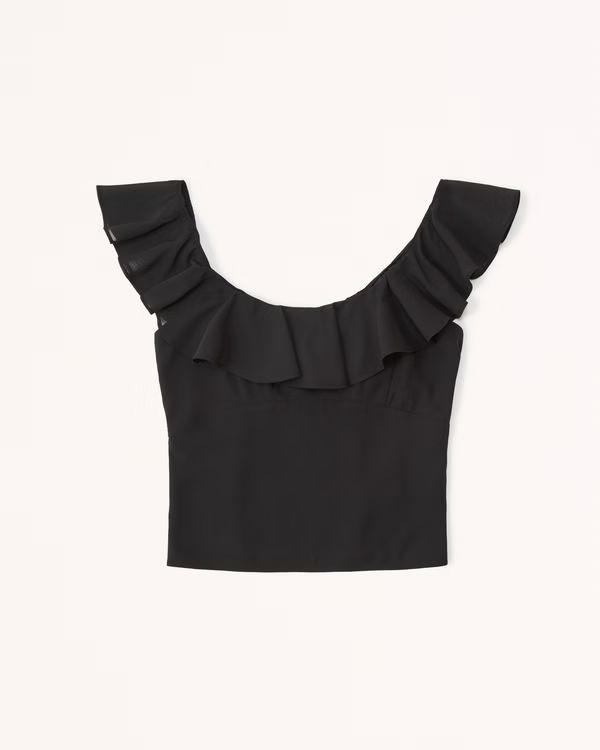 Ruffle Scoopneck Top | Abercrombie & Fitch (US)