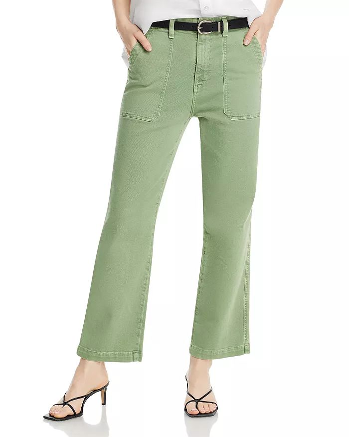 Analeigh High Rise Straight Leg Jeans in Sulfur Forest Green | Bloomingdale's (US)