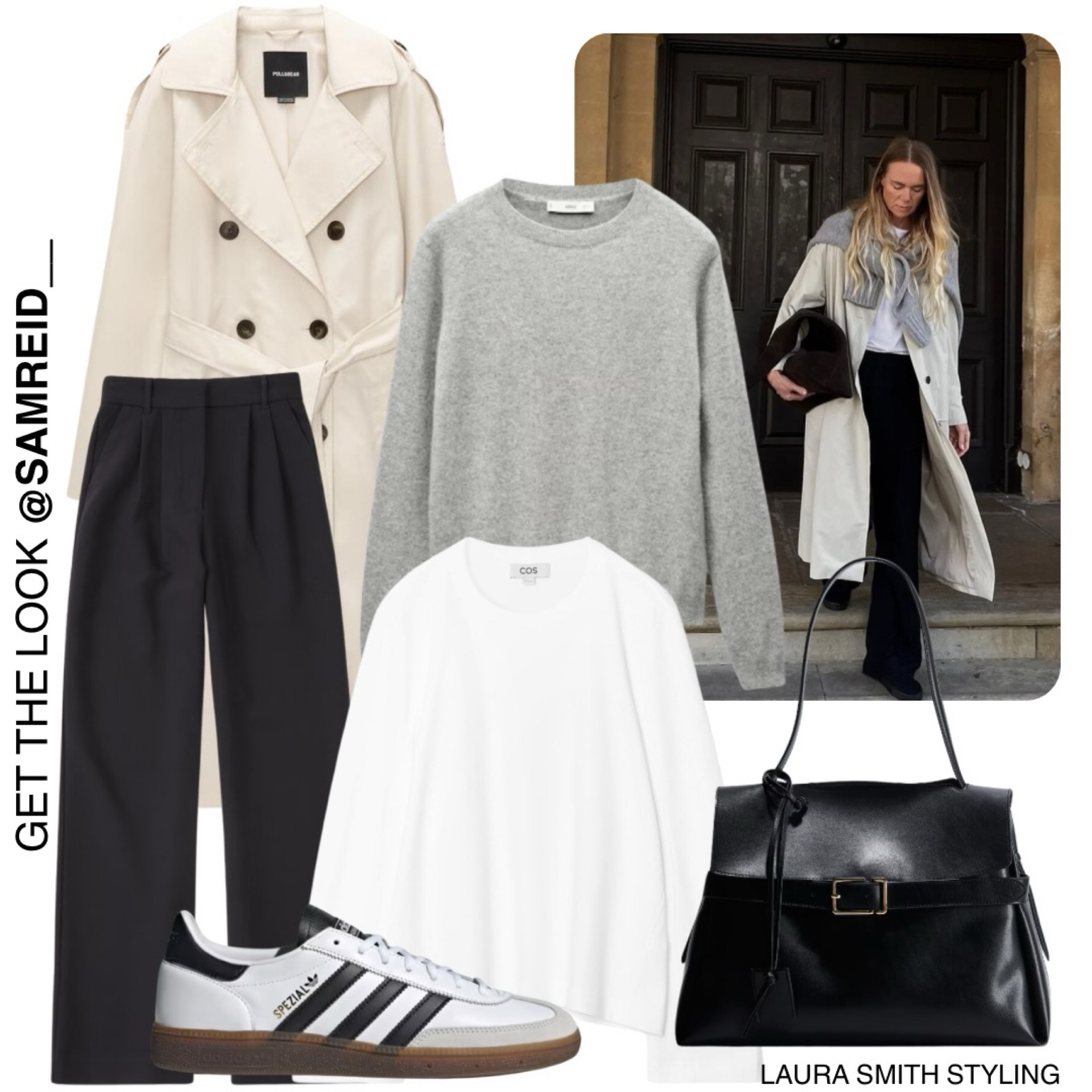Moving away from the traditional brown, a white trench coat gives your outfit a lighter feel and will be perfect when spring comes around. 

Including white trench coat, grey knit jumper, black tailored trousers, black handbag, white top, black & white trainers  

#LTKuk #LTKstyletip #LTKautumn