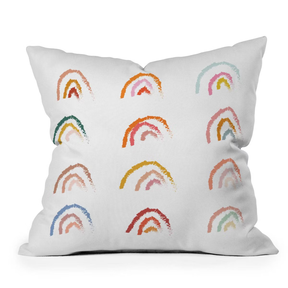 16"x16" Lyman Creative Co. Pastel Rainbows Square Throw Pillow White - Deny Designs | Target