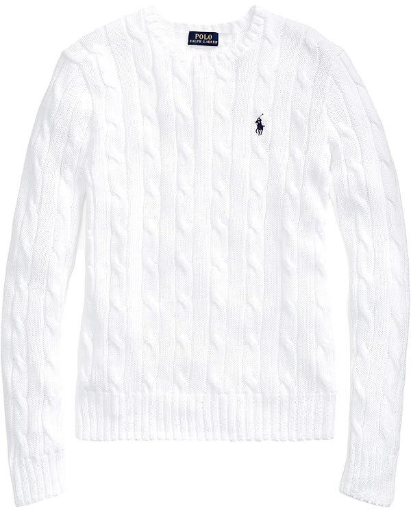 POLO RALPH LAUREN Womens Cable Knit Crew Neck Sweater (S, BasicWhite) : Amazon.ca: Clothing, Shoe... | Amazon (CA)