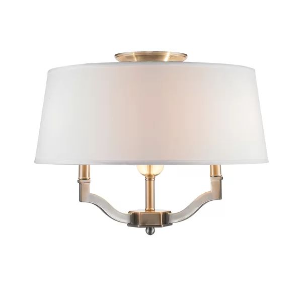 Dasilva 3 - Light 19'' Shaded Drum Semi Flush Mount | Wayfair North America