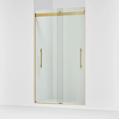 Levity Plus Less Sliding Shower Door, 81-5/8 In. H X 44-5/8 - 47-5/8 In. W, With 3/8 In.-Thick Crystal Clear Glass | Wayfair North America