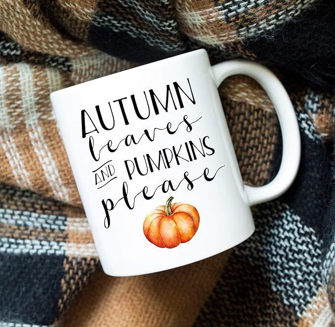 Autumn Leaves and Pumpkins Please Mug, Fall Mug, Autumn Mug, Pumpkin Mug, Cute Mug, Coffee Bar, C... | Amazon (US)