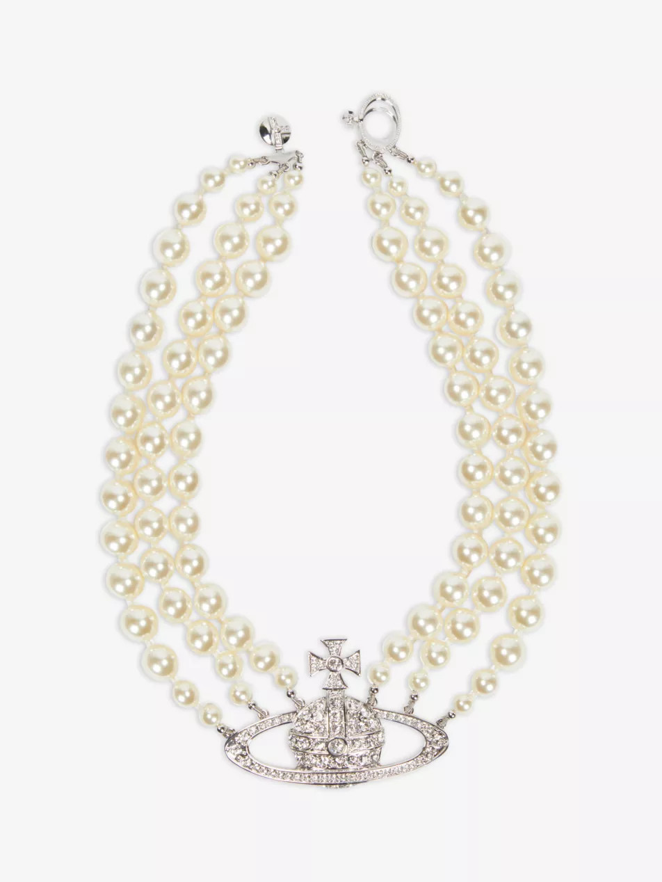 Pearl Large Orb choker necklace | Selfridges