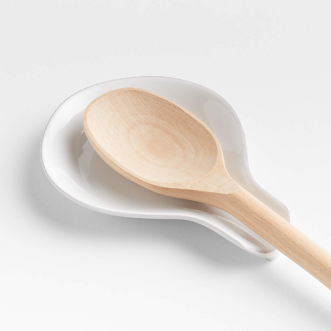 Marin White Stoneware Spoon Rest for Stove + Reviews | Crate & Barrel | Crate & Barrel
