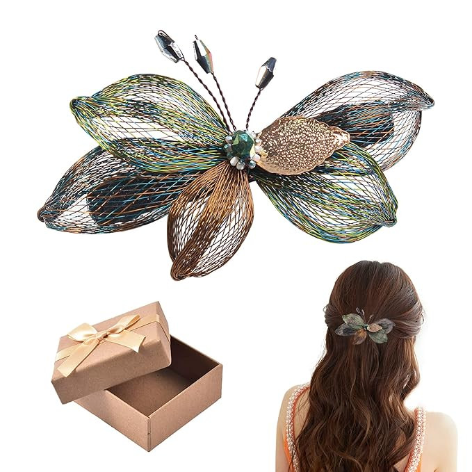 Mistofu Copper Wire Metal Bow Hair clips-Hand-woven Barrettes hair accessories,hair barrettes for... | Amazon (US)