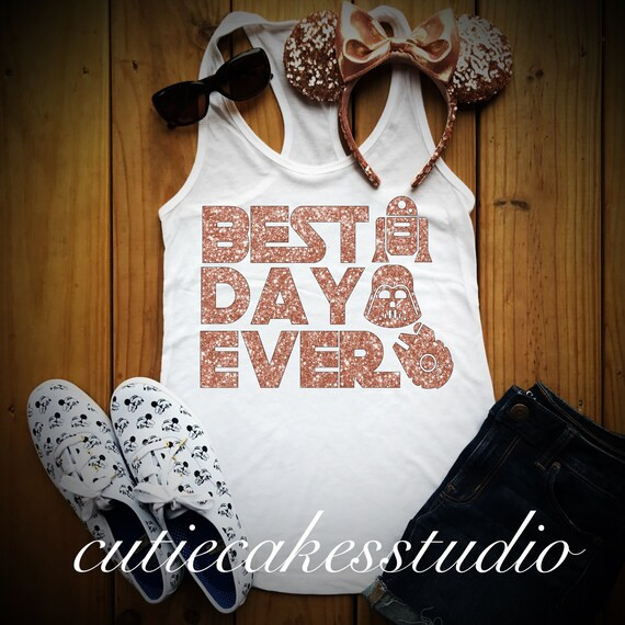 rose gold disney shirt Star wars Best day Ever shirt Tank Disney Girl Ladies disney shirts for wo... | Etsy (US)