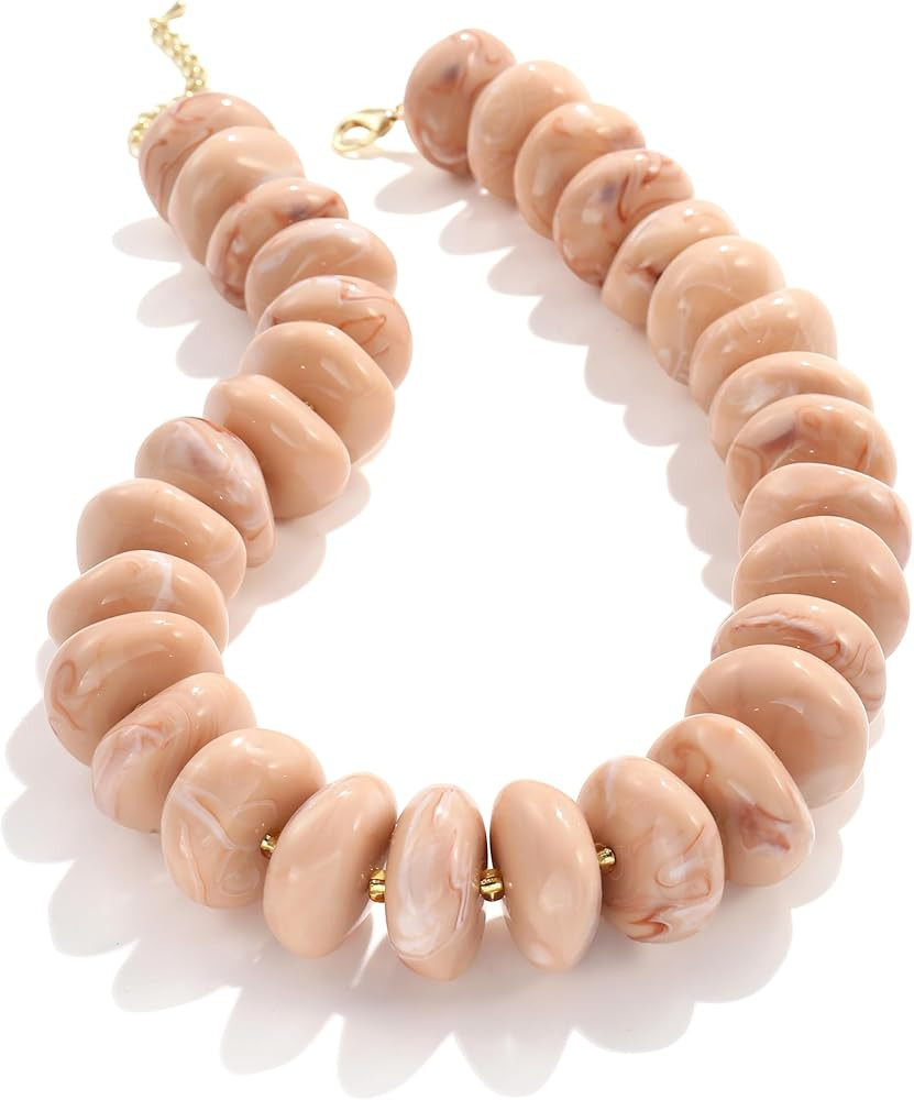 CONRAN KREMIX Colorful Chunky Beaded Necklace for Women,Large Acrylic Bead Choker Statement Neckl... | Amazon (US)