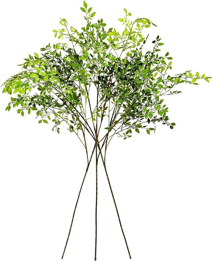 CEWOR Faux Branches Artificial Plants 3PCS 43.3 Inch Green Nandina Faux Plants for Wedding Shop G... | Amazon (US)