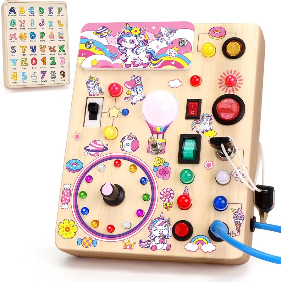 Grarain Busy Board for Toddlers - Montessori Educational Toy for 1-3 Year Old Boys & Girls | Trav... | Amazon (US)