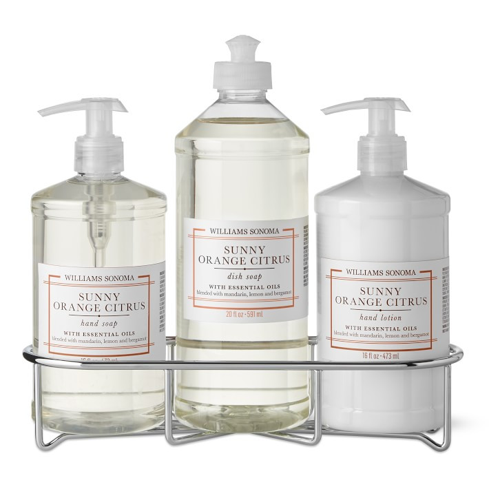 Williams Sonoma Sunny Orange Citrus Hand and Dish Soap & Hand Lotion 4-Piece Kitchen Set | Williams-Sonoma