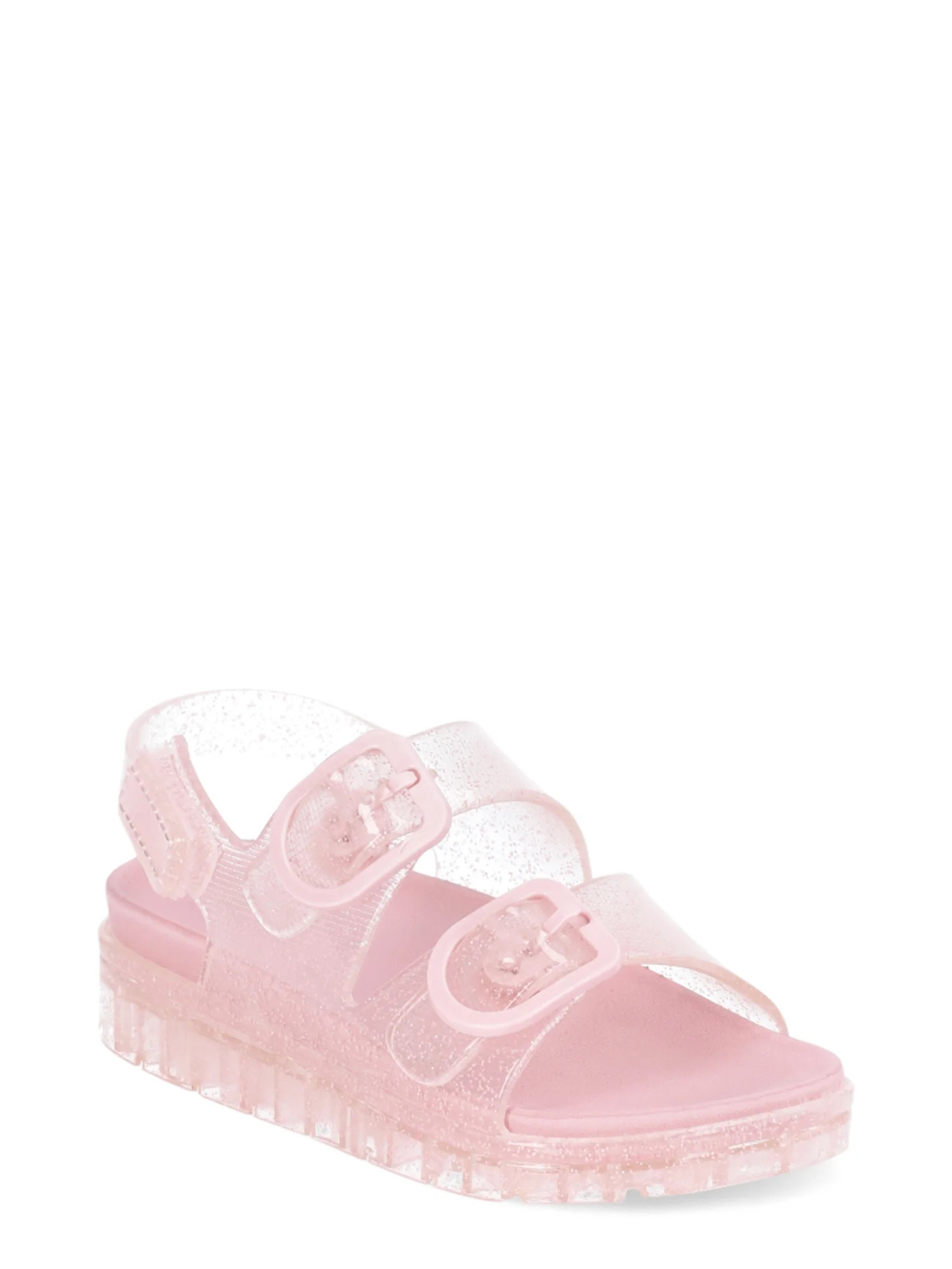 Wonder Nation Toddler Girl Two Buckle Jelly Sandals | Walmart (US)