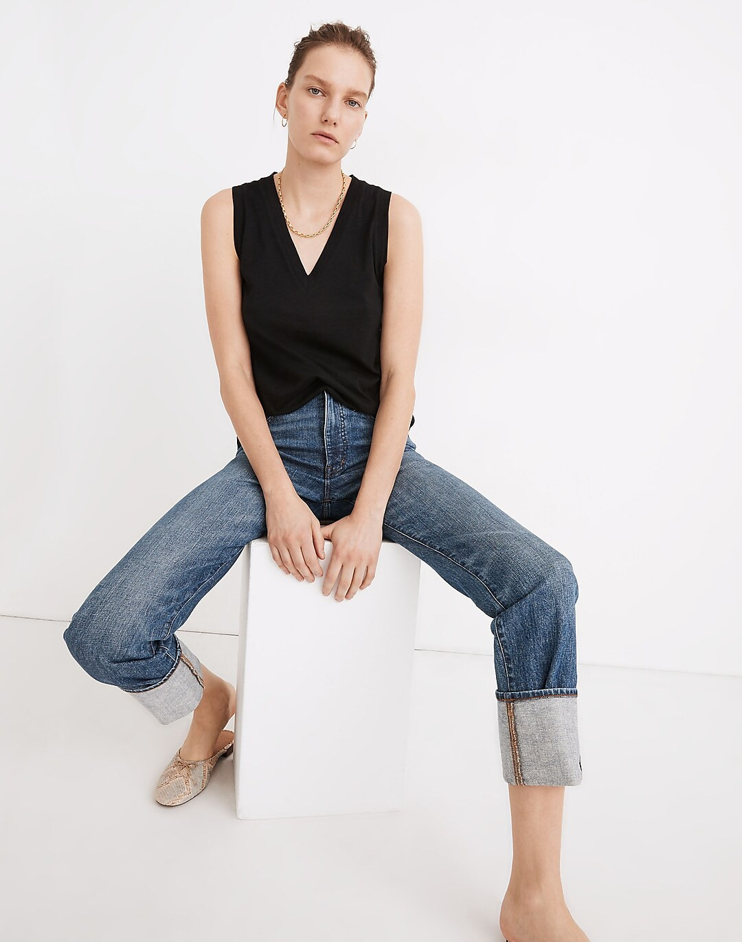 Whisper Cotton V-Neck Tank | Madewell