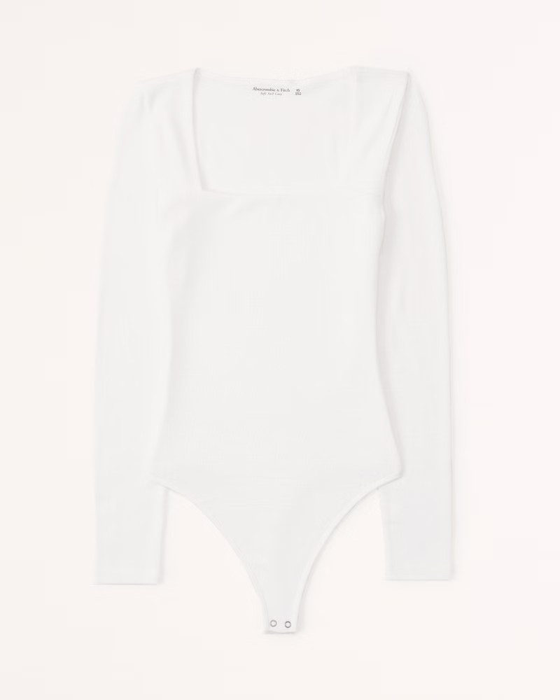 Women's Long-Sleeve Cozy Squareneck Bodysuit | Women's Tops | Abercrombie.com | Abercrombie & Fitch (US)