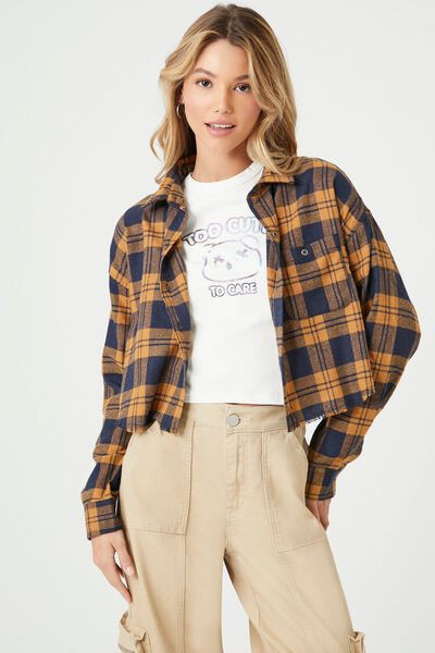 Plaid Flannel Cropped Shirt | Forever 21 (US)