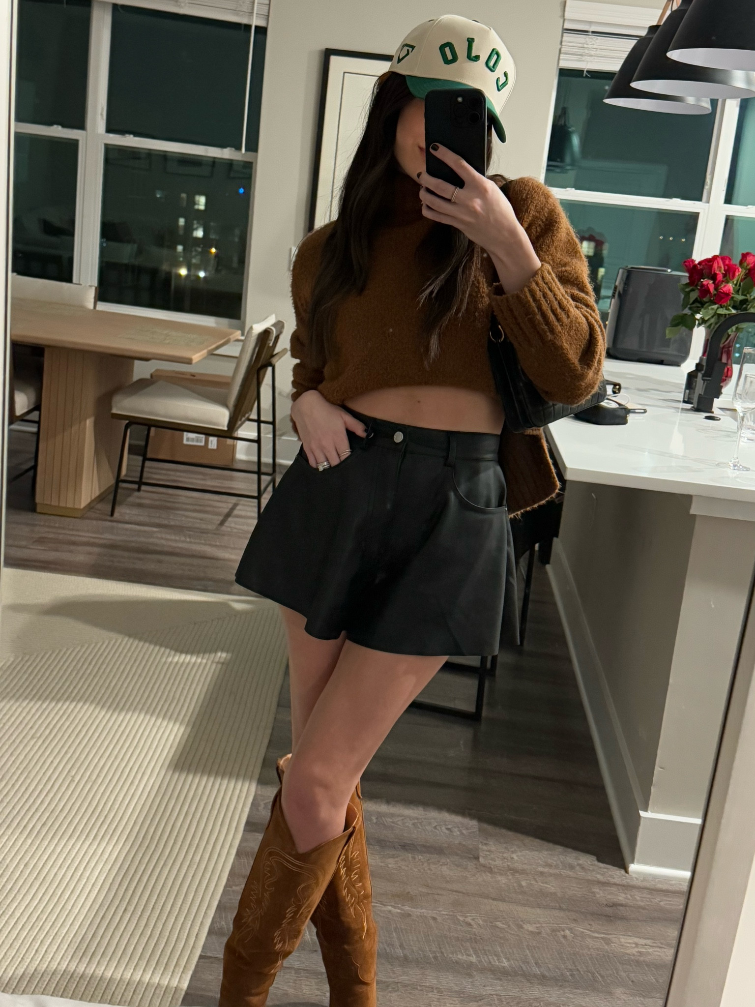 Country concert outfit, winter concert outfit, leather shorts, cowboy boots, Cody Johnson concert outfit, Nashville outfit, Nashville style, brown and black outfitt

#LTKShoeCrush #LTKFindsUnder100 #LTKStyleTip