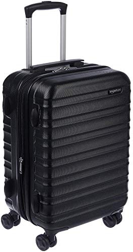 Amazon Basics Suitcase, Hardside Luggage with Spinner Wheels, Scratch-Resistant Surface, Black, 21-Inch | Amazon (US)