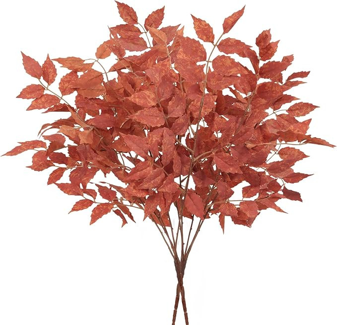 GTIDEA 2 Bunches Fall Maple Leaves Stems Artificial Fake Fall Plants Autumn Flowers Branches Gree... | Amazon (US)