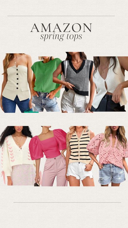 Tops for spring from Amazon!
Trending | workwear | strapless | sweater vest 

#LTKfindsunder50 #LTKstyletip #LTKSeasonal