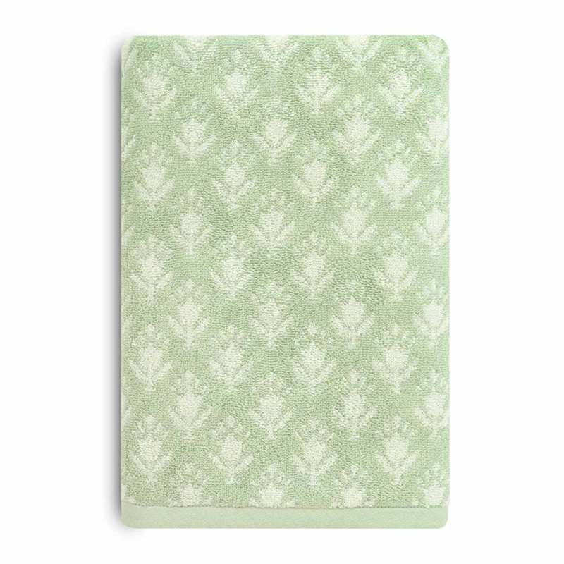 Plush Performance Sage Patterned Cotton Bath Towel, 30x54 | At Home