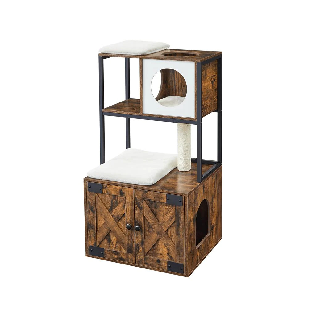 Feandrea Cat Tree with Litter Box Enclosure | SONGMICS