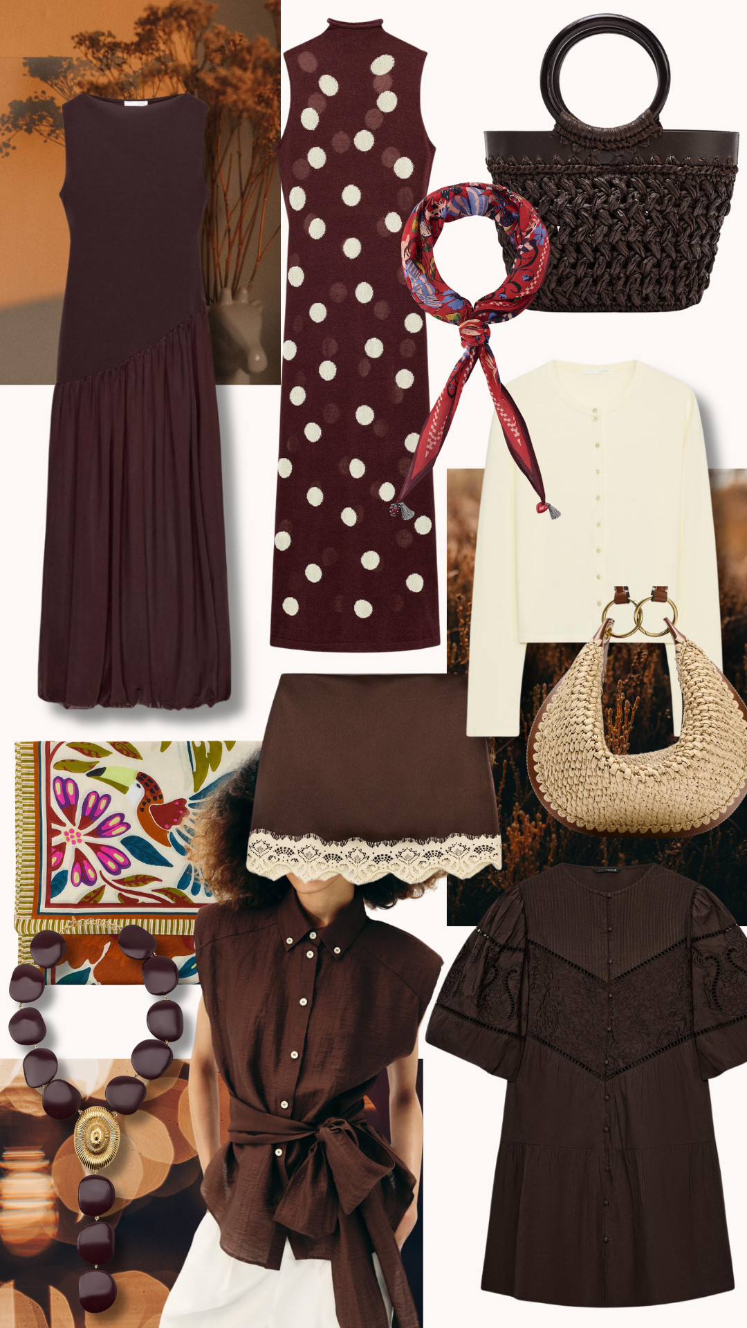 Zara new spring arrivals - chocolate brown edition 

 