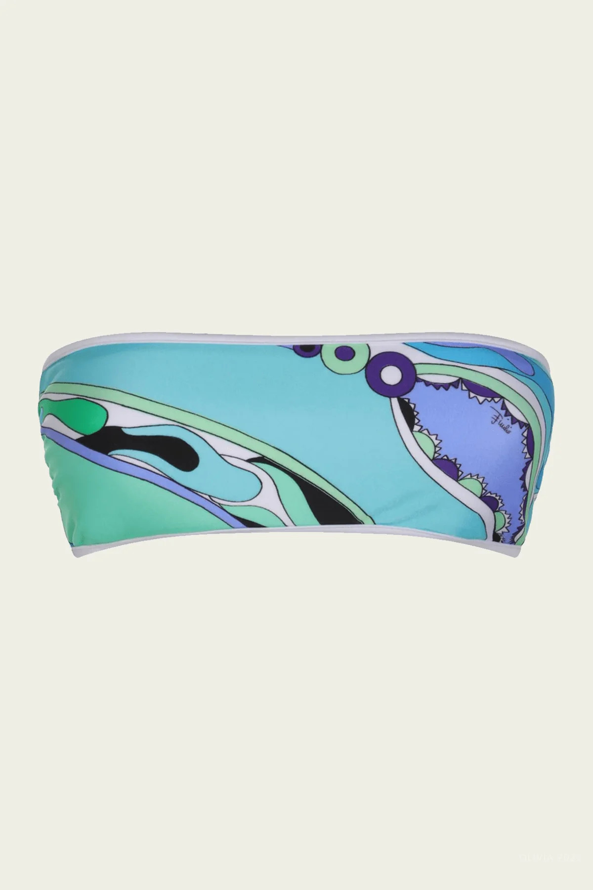 Orchidee-Print Bikini Top in Verde Lilla - M | Shop Olivia