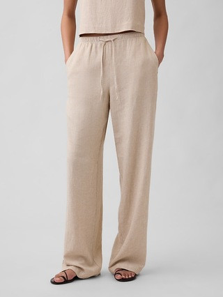 Relaxed Linen-Blend Wide-Leg Pants | Gap Factory