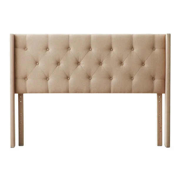 Rest Haven Button Tufted Midrise Headboard - Queen, Beige | Walmart (US)
