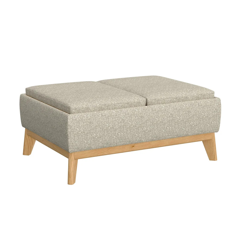 Rudi Mid-Century Modern Storage Ottoman with Reversible Tray Cushions | Wayfair North America