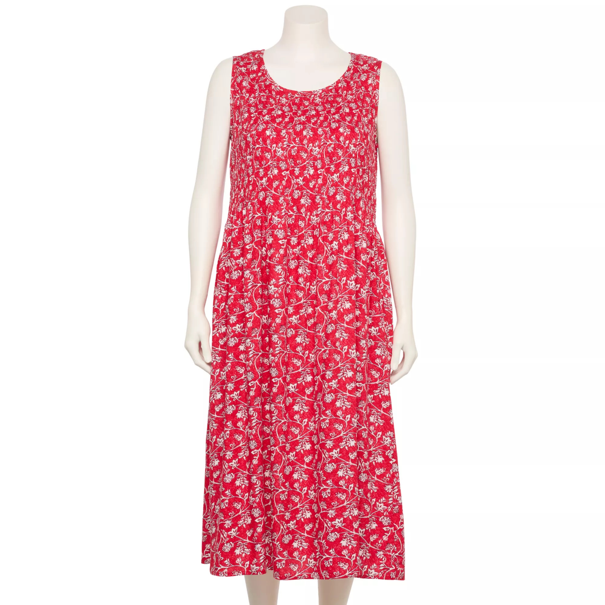 Plus Size Croft & Barrow® Smocked Midi Dress | Kohl's