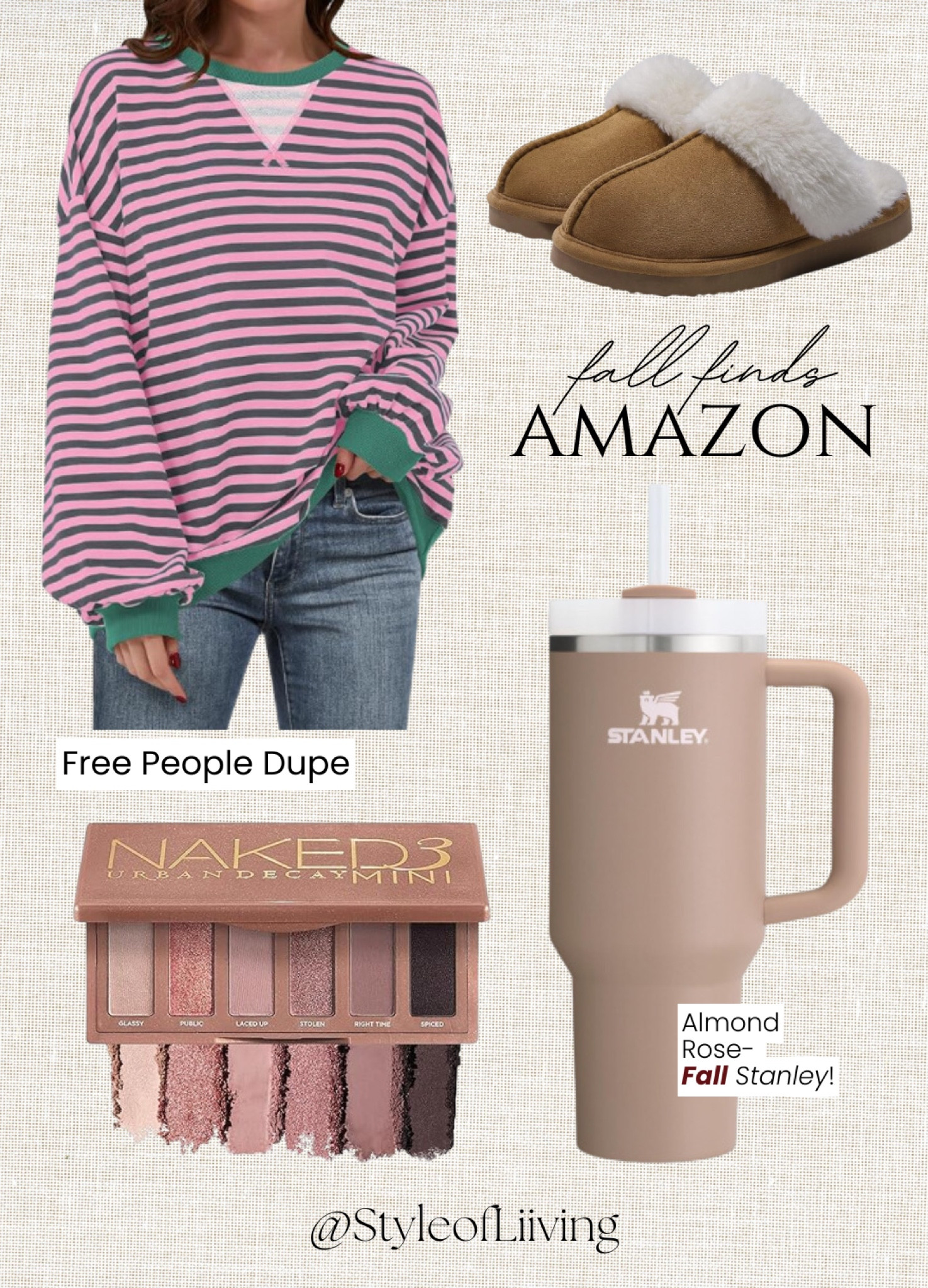 Amazon fall finds! Sweatshirts, eyeshadow palette, Stanley tumbler, slippers Ugg dupes.

#LTKStyleTip #LTKSeasonal #LTKBeauty